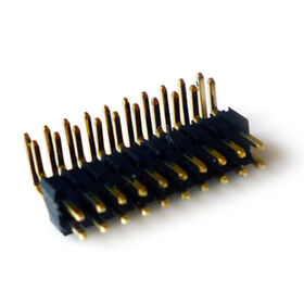 1.27mm Pin Header with 1.0mm Height, Right Angle, Double Row, Selective Gold, PA6T Insulator from Anyconn Technology Limited