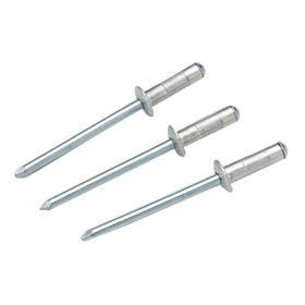 Single grip blind rivet, galvanize, blue and white