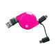 USB to Micro + Mini 5P Retractable Cable from China (mainland)