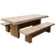 Bark Dining Table and Bench from Myanmar