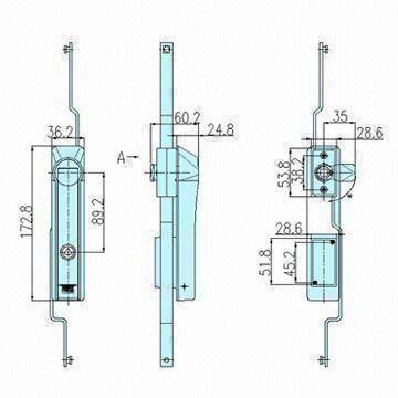 China Multi Point Cabinet Lock Latch Handle Lock With Zinc Alloy