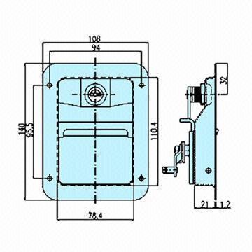 Two-point Paddle Latch, Cabinet Lock, Trailer Lock with 140 x 108mm ...