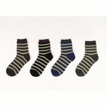 Winterliche Socken mit Kaninchenfellstreifen
