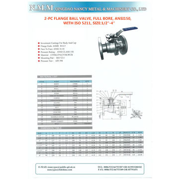 Válvula de Bola con Bridas de Acero Inoxidable 304/316, 2 Piezas, Paso Total, ANSI 150, con ISO 5211 - Fabricante/Proveedor Líder for sale at factory direct price