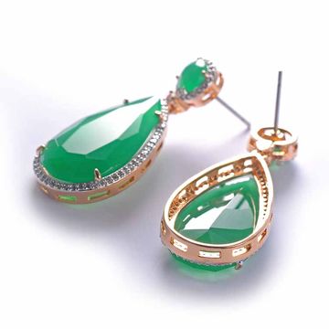 China 9ct Gold Drop Hook Earrings Wedding Bride Created China 9ct Gold Drop Hook Earrings Wedding Bride Created Emerald Yellow
