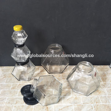 45-730mL Hexagon Glass Jar with Lid