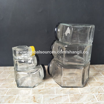 45-730mL Hexagon Glass Jar with Lid