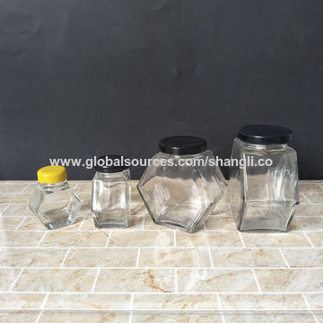 45-730mL Hexagon Glass Jar with Lid