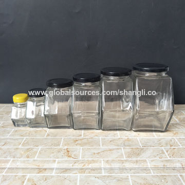 45-730mL Hexagon Glass Jar with Lid
