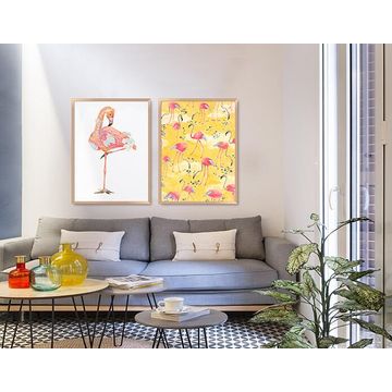 China Gris Flamingo Large Framed Wall Art Hand Crayon Painting China Gris Flamingo Large Framed Wall Art Hand Crayon Painting Design Pictures