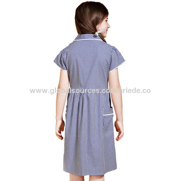 100 cotton outlet gingham school dress