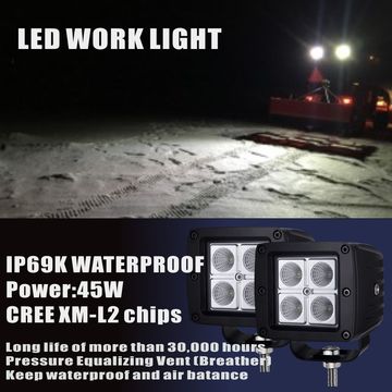 Luzes LED automotivas do trabalho, 100% impermeável &amp; anti-fog, vida útil longa