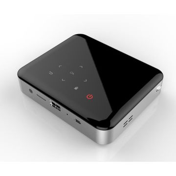 2017 proyector del bolsillo del 1.2:1 USB/Android 4.4 DLP LED del tiro del cortocircuito del negro de la buena calidad