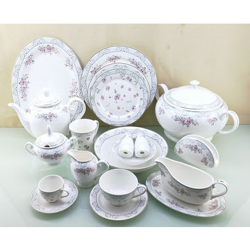 China 18pcs Fine Round Shape Dinnerware Set Gold Decal With Microwave Dishwasher China 18pcs Fine Round Shape Dinnerware Set Gold Decal With Embossing