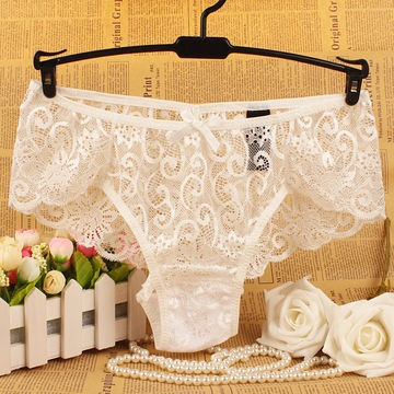 Lingeries Sexy Briefs Transparent Underwear Women See Through Lace Panties  Girl 
