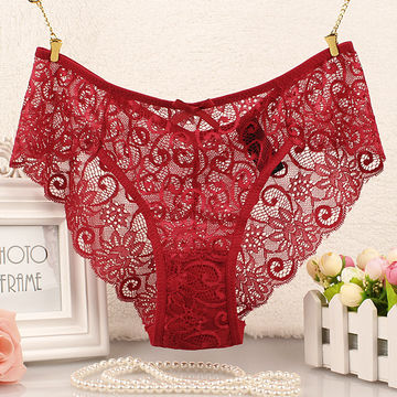 Women Panties Briefs Lace Sheer Knickers Ladies Lingerie See-through  Underwear