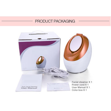 Diseño especial mini máquina de vapor facial nano iónico con espejo de maquillaje
