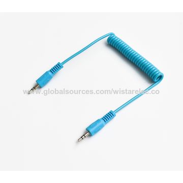 Spring aux cable, 3.5mm stereo male
