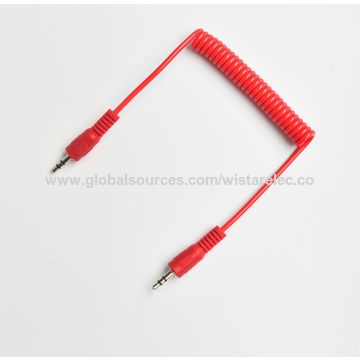Spring aux cable, 3.5mm stereo male