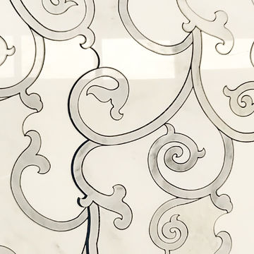China Chiseled Waterjet Marble Mosaic Tile Art French Flower China Chiseled Waterjet Marble Mosaic Tile Art French Flower Pattern In Dubai Price