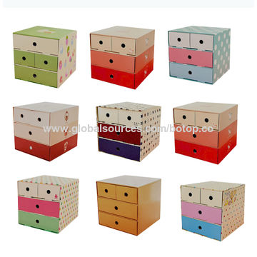 China Desktop Drawers Storage Box Container Rigid For