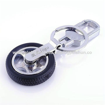 China Metal alloy car tyre keychains with custom car logo for promotion ...