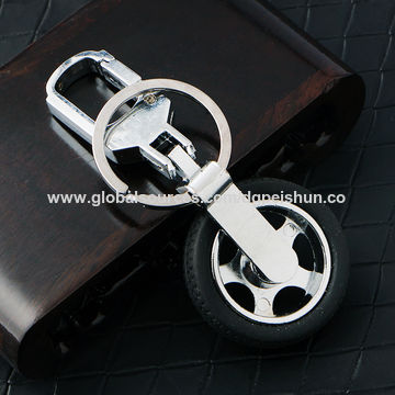 China Metal alloy car tyre keychains with custom car logo for promotion ...