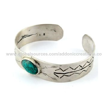 India Lovely Turquoise Cuff Bracelet 925 Sterling Silver India Lovely Turquoise Cuff Bracelet 925 Sterling Silver Gemstone Jewelry