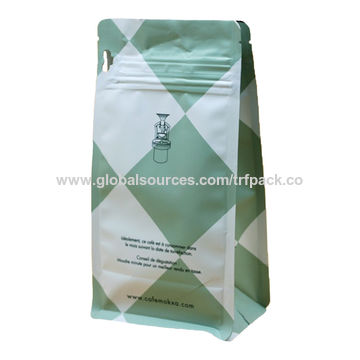 China Coffee Bag With Valve And Zip Flat Bottom China Coffee Bag With Valve And Zip Flat Bottom Pull