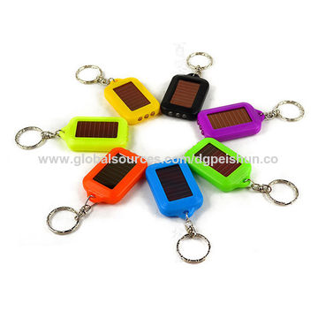 China Promotional Mini Solar Power Flashing Light LED Keychains with ...