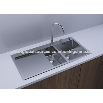 China Kitchen Sink Stainless Steel Sink 1 And 1 2 Bowl R10
