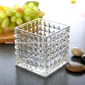 China 4 5 6 Square Glass Vase Glass Votives 4x4 5x5