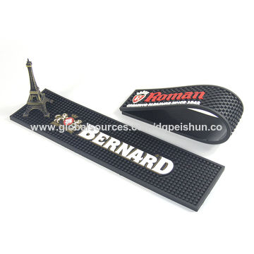 China Custom Promotional Rubber Soft Pvc Bar Mat Spill Mat Rail