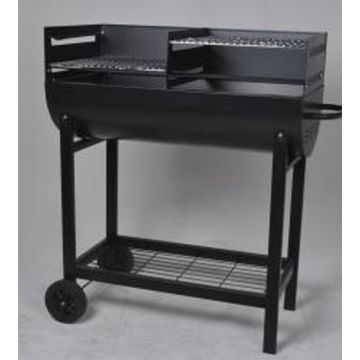 China Park Style Charcoal Grill Smoker With Double Fire Bowls And Park Style Charcoal Grill Smoker With Double Fire Bowls And One Bottom Shelf