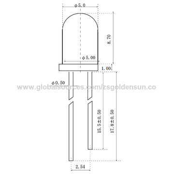 China LED ø5MM Yellow Amber 585-590nm,500-505nm, ø5mm Traffic LED ...