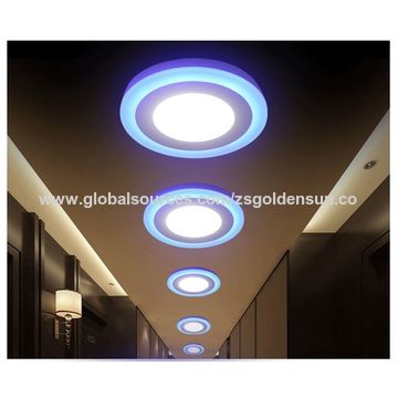 China Smart LED Doulble Color Panel Light Round Shape Blue &White 24W ...