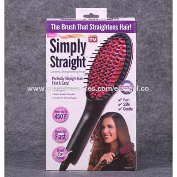 China Simply Straight Ceramic Straightening Brush Hair Styler To