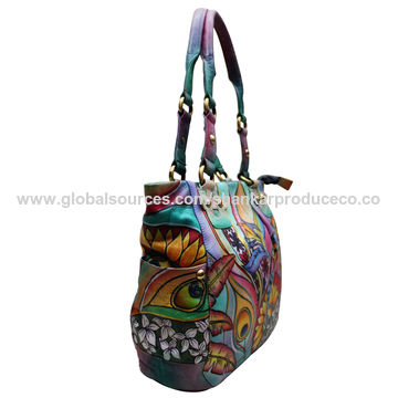 Buy Wholesale India Women Leather Hand Painted Hand Held Bag Stylish  Shoulder Vanity Purse & Women Leather Hand Painted Hand Held Bag Stylish at  USD 27