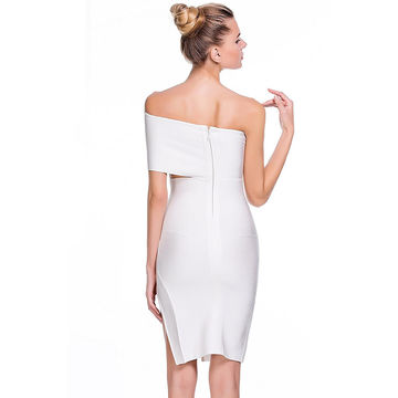 White Off Shoulder Bandage Dress