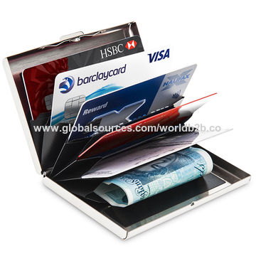 Buy Wholesale China Aluminum Genuine Leather Rfid Blocking Ultra Slim Wallet  Id Double Card Holder & Card Wallet at USD 3