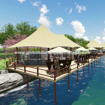 China Resort Eco Camping Tent With Luxury Decoration Inside On