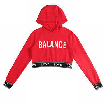 red crop top hoodies