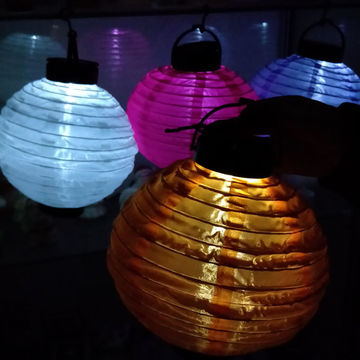 China Led Solar Lentern Cloth Lanterns Paper Lanterns For Outdoors