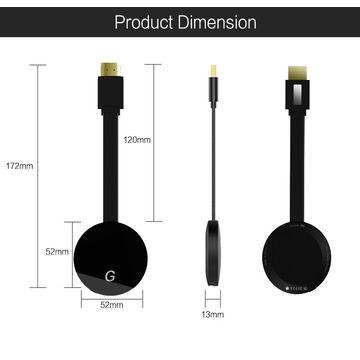 4K WiFi Display Dongle, G4 Plus 2.4G Wireless HDMI Adapter TV Stick  Streaming Media Player Dongle for Android/iOS/Windows/Mac OS 