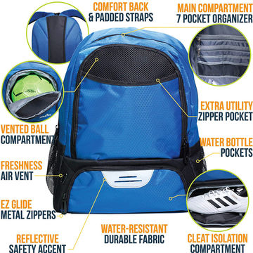 China Athletic Youth Soccer Bag Backpack Bags For