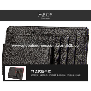 Personalized Luxury Black Leather Money Clip Wallet