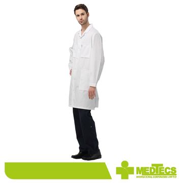 Cómodo uniforme blanco impermeable chaqueta de laboratorio