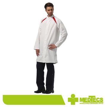 Cómodo uniforme blanco impermeable chaqueta de laboratorio