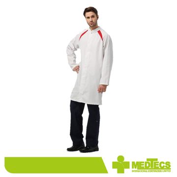 Cómodo uniforme blanco impermeable chaqueta de laboratorio