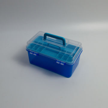 Mini Clear Plastic Storage Tool Box With Removable Tray, Plastic